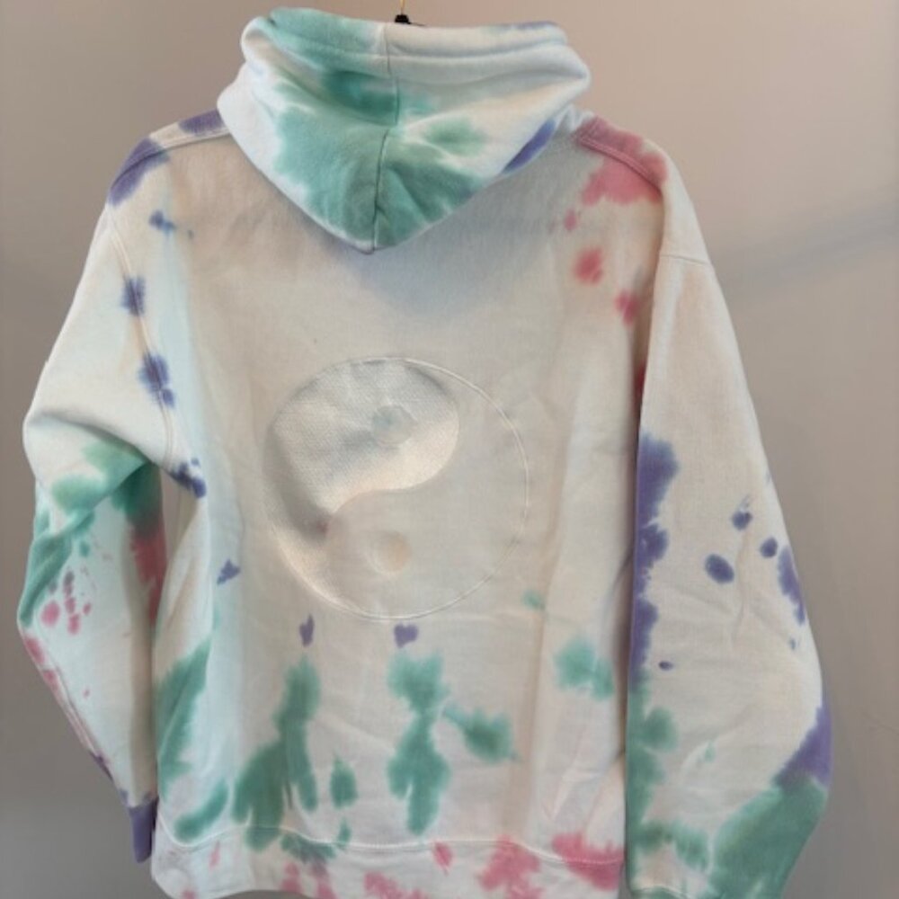 Worthy Threads Tie Dye Hoodie with Yin Yang Detail